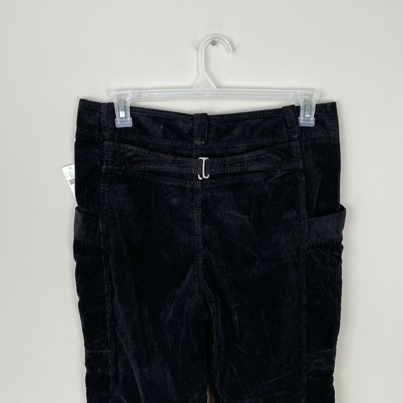 Anthropologie Pilcro Slim Corduroy Cargo Pants Size 32 Tall Black Ankle Zip New - Picture 3 of 10
